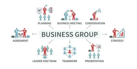 Vector illustration of a group, a set of icons Stock Illustration