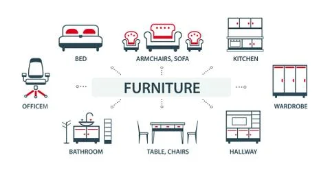 Vector illustration of a group, a set of icons Stock Illustration