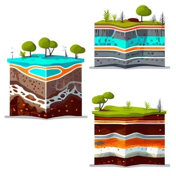 Vector illustration of group underground layer of earth Stock Illustration