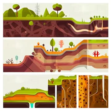 Vector illustration of group underground layer of earth Stock Illustration