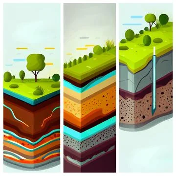 Vector illustration of group underground layer of earth Stock Illustration