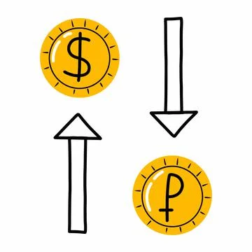 Vector illustration of the growth of the dollar Stock Illustration