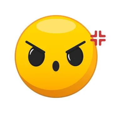 Vector illustration of grumpy face. Emoji for a chat. Illustrazione stock