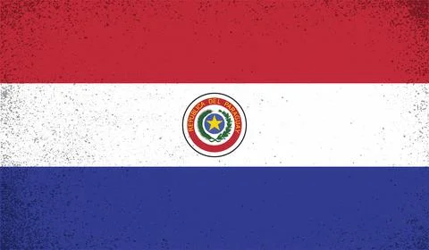 Vector Illustration Grunge And Distressed Flag Of Paraguay 스톡 일러스트