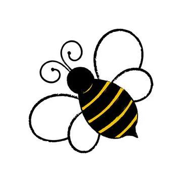 Vector illustration of  a grunge  bee isolated on white background Illustrazione stock