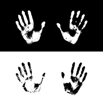 Vector illustration of grunge human handprints Stock Illustration