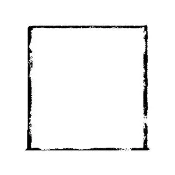 Vector illustration of grunge square black frame with torn edges effect. Stock Illustration
