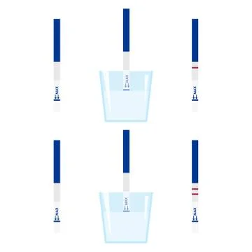 Vector illustration guide how to use pregnancy test - positive, negative HCG  Stock Illustration
