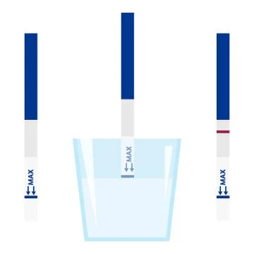 Vector illustration guide how to use pregnancy test - negative HCG pregnancy  Stock Illustration