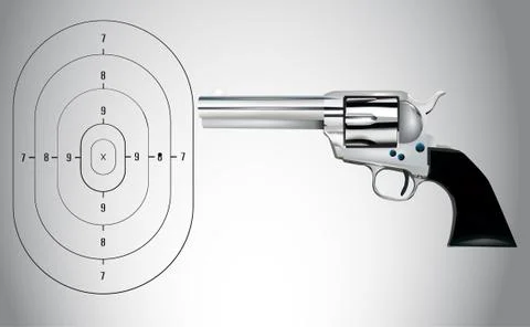 A vector illustration for a gun and a target Stock Illustration