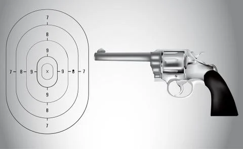 A vector illustration for a gun and a target Stock Illustration