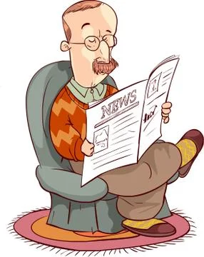 Vector illustration of a The guy reading newspaper Stock Illustration