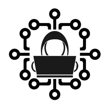 Vector illustration, hacker programmer icon. Stock-Illustration