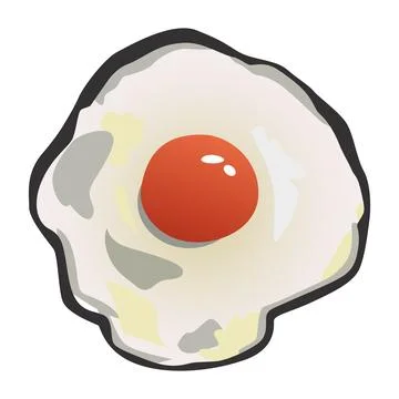 Vector Illustration of Half Boiled Egg Omelet. Stock Illustration