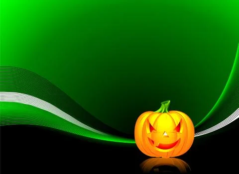Vector illustration on a Halloween theme with pumpkin Stock Illustration