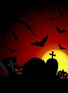 Vector illustration on a Halloween theme with pumpkin Stock Illustration