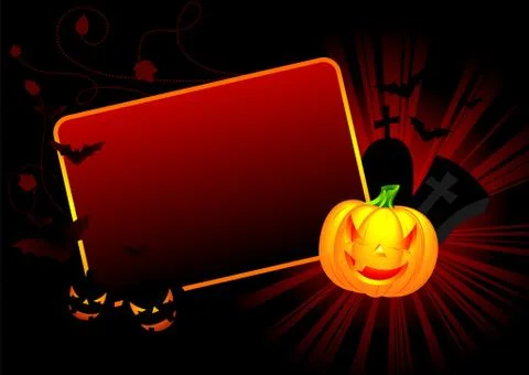 Vector illustration on a Halloween theme with pumpkin Stock Illustration