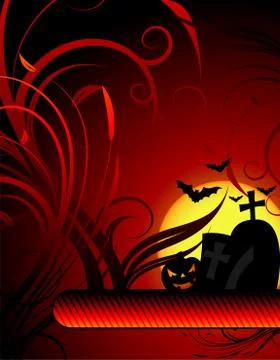 Vector illustration on a Halloween theme with pumpkin Stock Illustration
