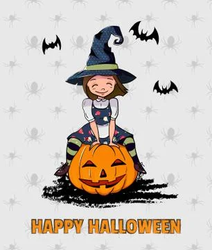 Vector Illustration of a Halloween Witch Stock Illustration