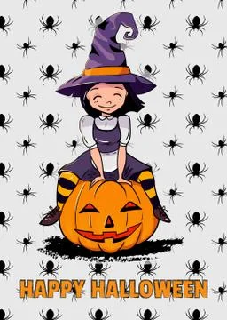 Vector Illustration of a Halloween Witch Stock Illustration