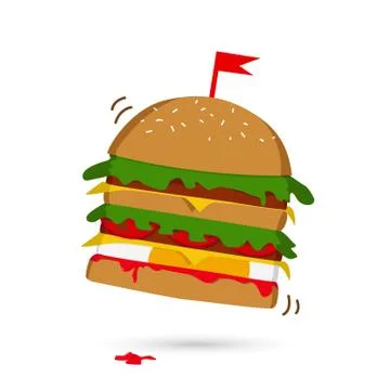 Vector illustration of hamburger Stock Illustration