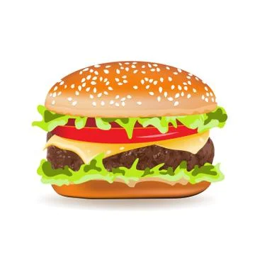 Vector illustration of a hamburger isolated on a white background. EPS 10 Stock Illustration
