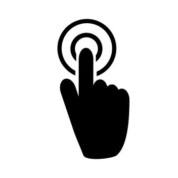 Vector illustration, hand and index finger icon. Stock Illustration