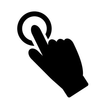 Vector illustration, hand and index finger icon.	 Stock Illustration
