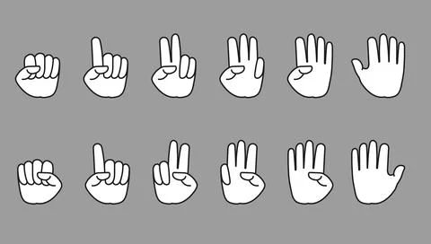 Vector illustration of hand count fingers one to ten with left and right Stock Illustration