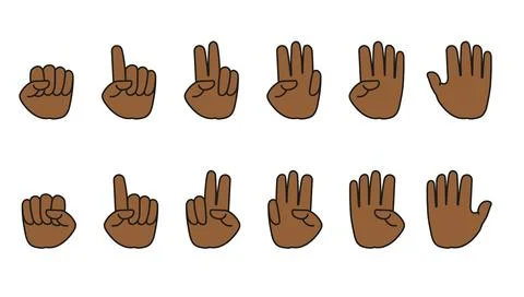 Vector illustration of hand count fingers one to ten with left right hand Stock Illustration