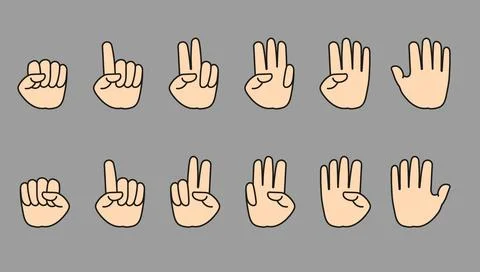 Vector illustration of hand count fingers one to ten with left and right hand Stock Illustration