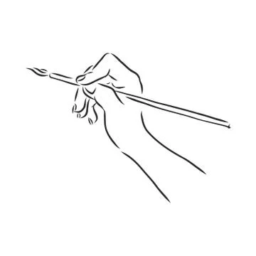 Vector illustration of an hand drawing with a brush. sketch stile Stock Illustration