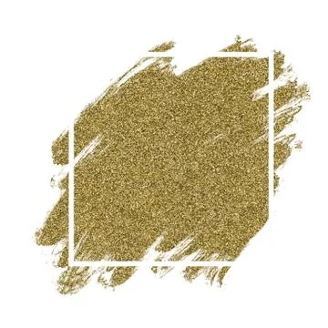 Vector illustration hand drawing gold brush stroke paint background for text Stock Illustration