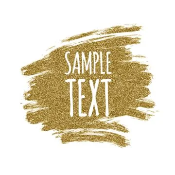 Vector illustration hand drawing gold brush stroke paint background for text Stock Illustration