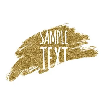 Vector illustration hand drawing gold brush stroke paint background for text Stock Illustration