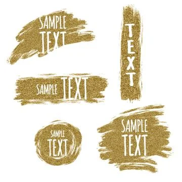 Vector illustration hand drawing gold brush stroke paint background for text Stock Illustration
