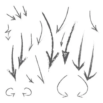 Vector illustration of hand drawn arrows 库存插图