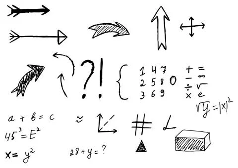 Vector illustration of a hand drawn arrows Stock Illustration