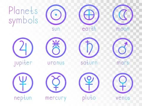 Vector illustration with Hand drawn astrological planet symbol NEPTUNE. Stock Illustration