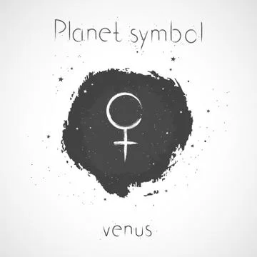 Vector illustration with Hand drawn astrological planet symbol VENUS. Stock Illustration