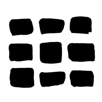 Vector illustration: hand drawn black paint strokes and rectangles on white Stock Illustration