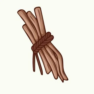 Vector illustration of hand drawn bundles of twigs Stock Illustration