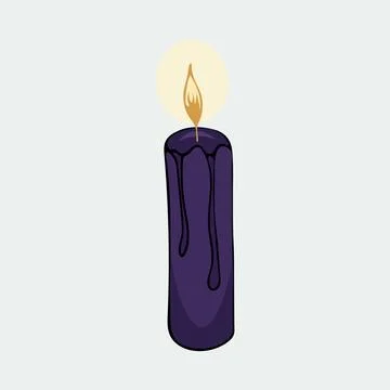 Vector illustration hand-drawn candle with burning plaen Stock Illustration