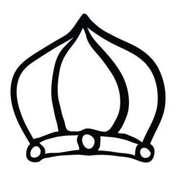 Vector Illustration Of Hand Drawn Crown Silhouette For Your Design Stock Illustration