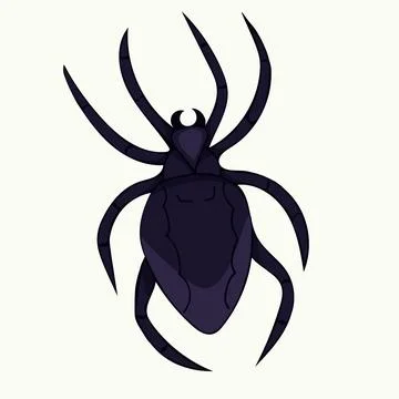 Vector illustration of hand-drawn dark purple spider Stock Illustration