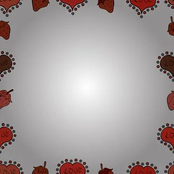 Vector illustration. Hand-drawn doodle frames.Illustration in white, red and ora Stock Illustration