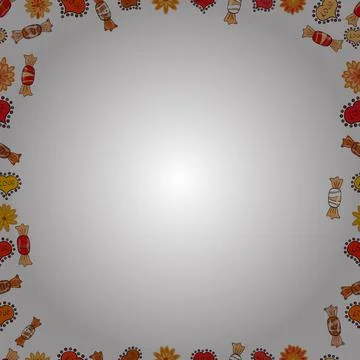 Vector illustration. Hand-drawn doodle frames.Illustration in yellow, white and Illustrazione stock