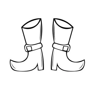 Vector illustration of hand-drawn in doodle style witch boots. Stock Illustration