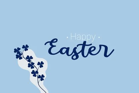 Vector illustration. Hand drawn elegant modern brush lettering of Happy Easter Stock Illustration