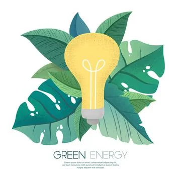 Vector illustration with hand drawn green tropical plant leaves and textured  Stock Illustration